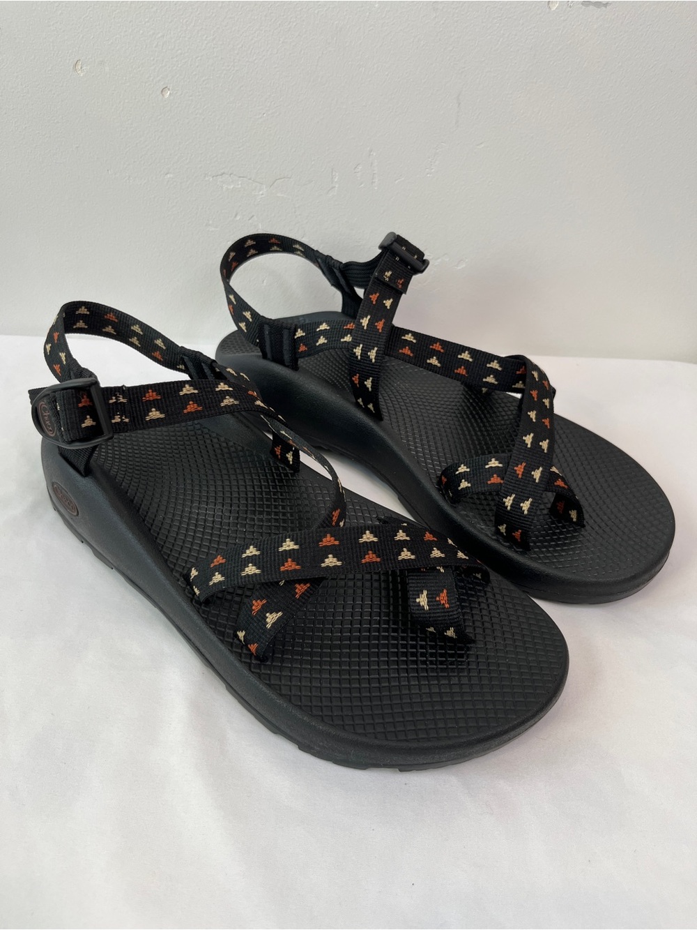 Chaco Z/2 Classic Black Geometric Strap Hiking Sandals Mens Size 12